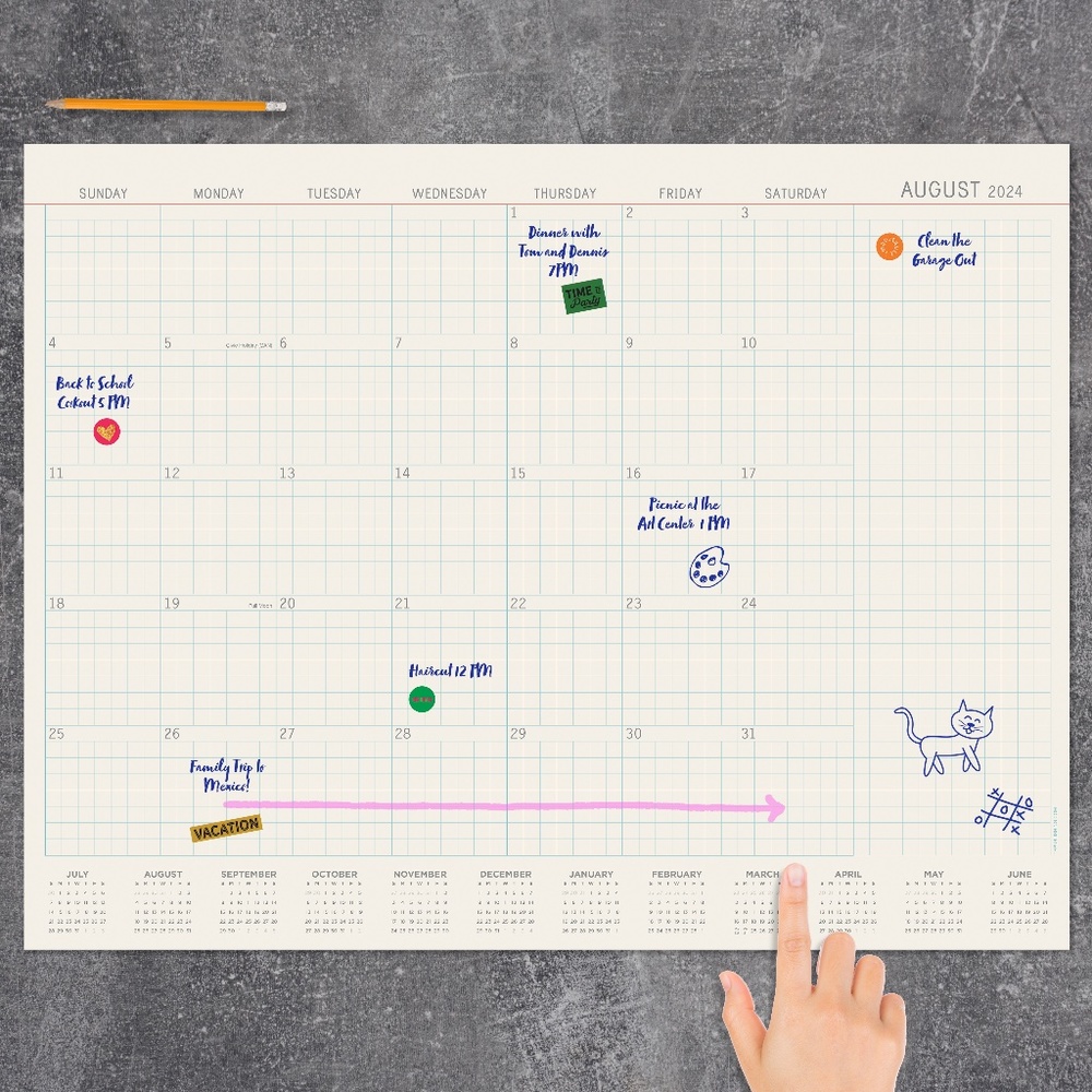 July 2024 - June 2025 Vintage Professional Large Desk Pad Monthly Blotter Calend
